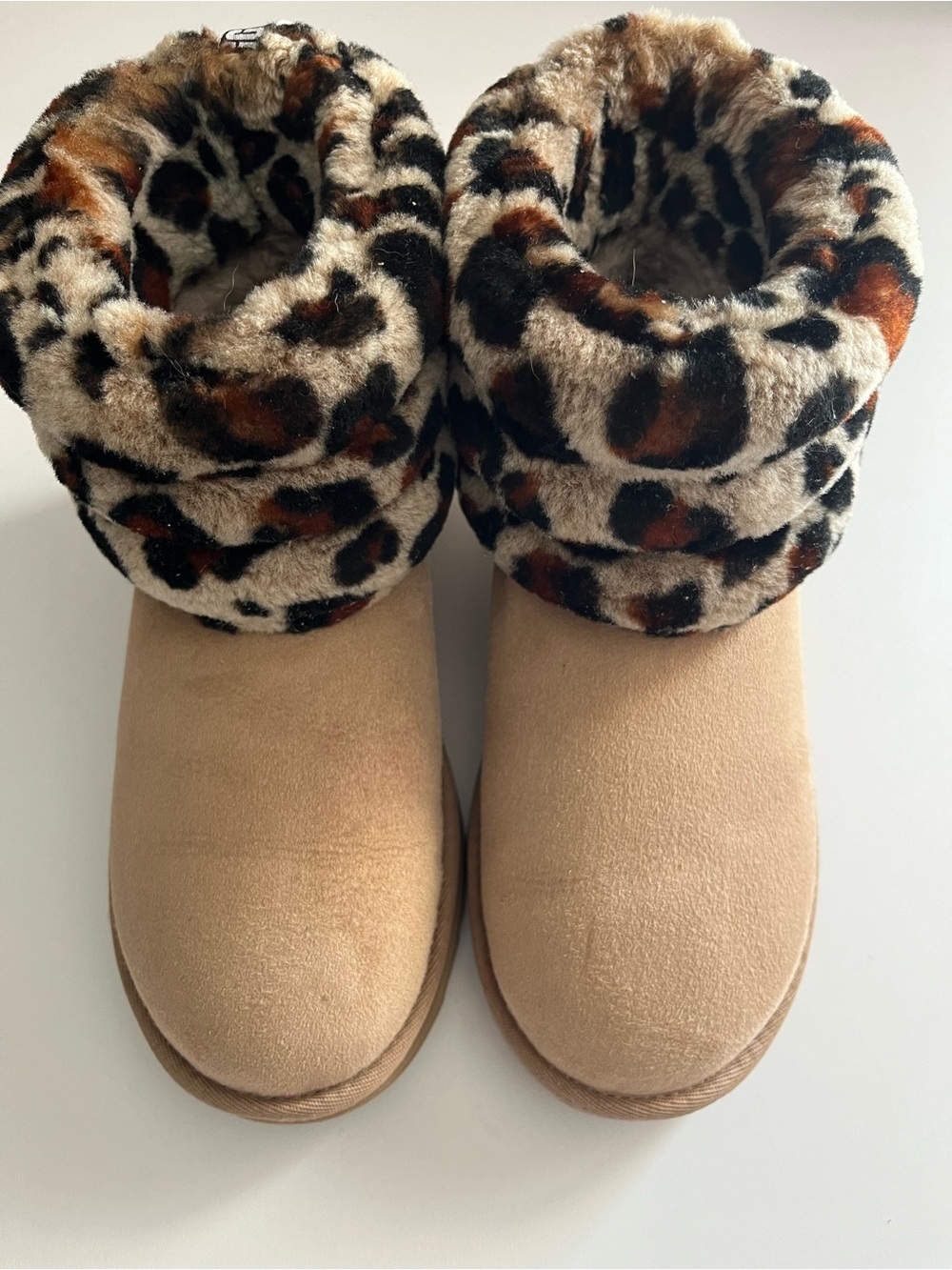 UGG Fluff Mini Quilted Leopard Cuff Boots